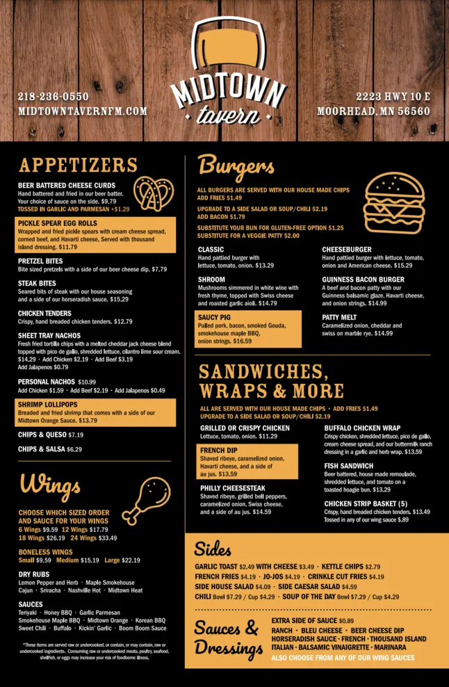 midtown tavern menu 1